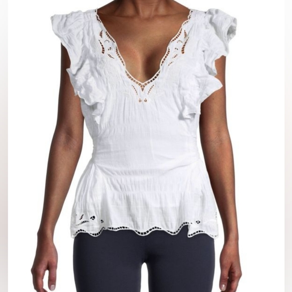 Tanya Taylor Connie Top In White Size 3X NWT MSRP $295 - Picture 4 of 12
